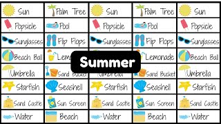 Pictionary word list 2024 :: 11 - Summer