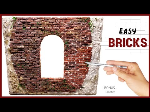 how to make an EASY miniature Brick Wall #dollhouse #diorama