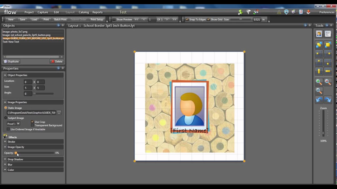 Flow: Editing a Layout
