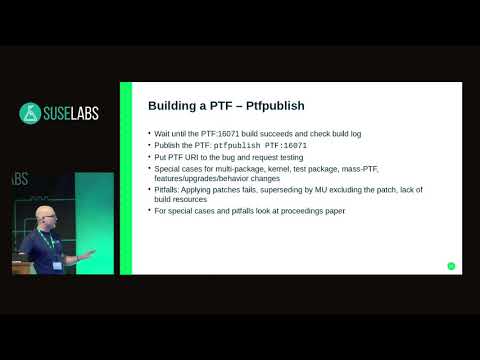 SUSE Labs Conference 2018 - Building and applying temporary fixes for SLES and openSUSE