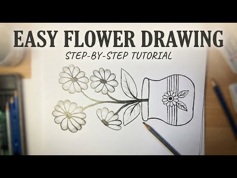 How to Draw Flowers in a Vase | Easy Pencil Sketch for Beginners #drawing #pencilsketch #arttutorial