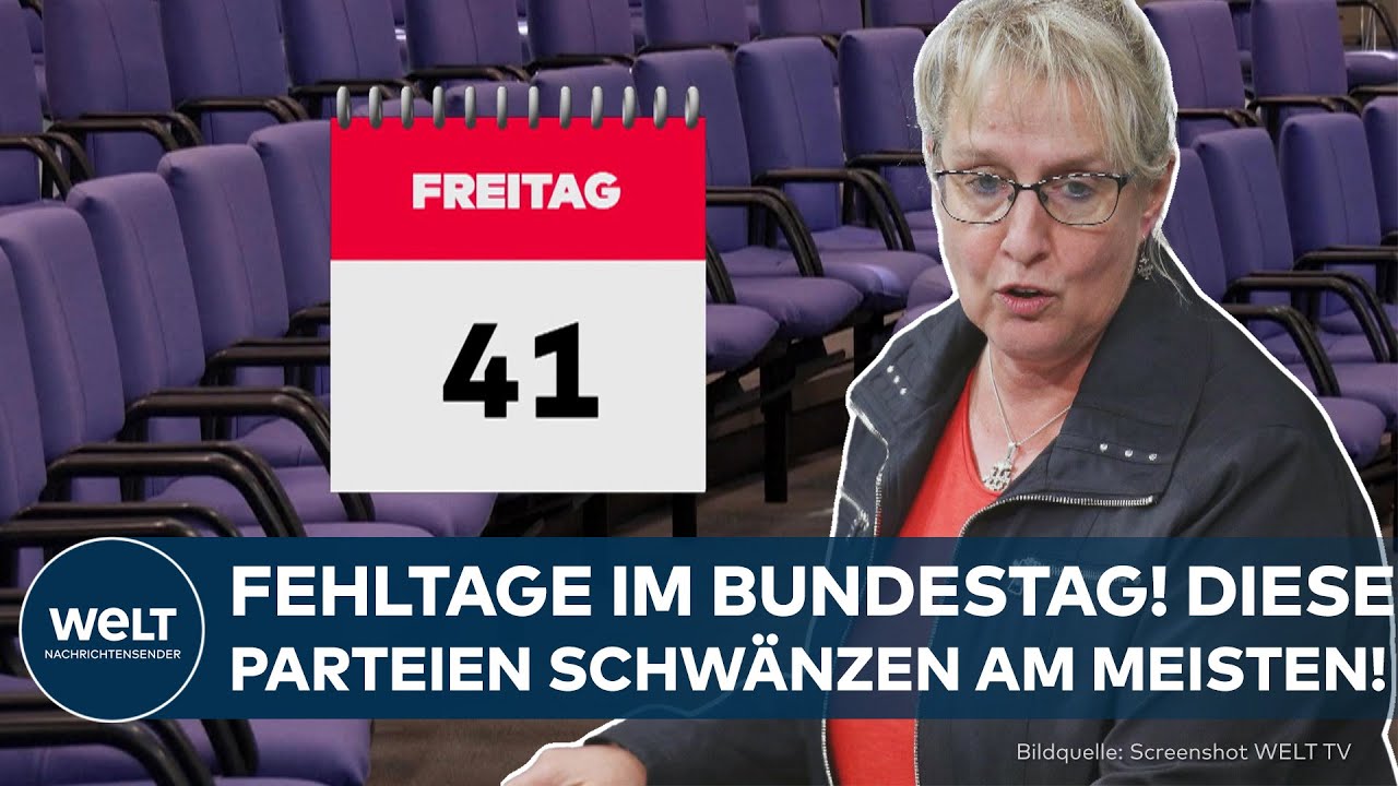 DEUTSCHLAND: Vor allem freitags! – Diese Parteien schwänzen am meisten im Bundestag!
