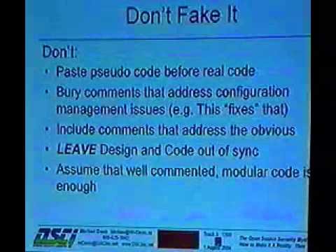 DEF CON 12 - Michael Davis, The Open-Source Security Myth and How to Make It A Reality