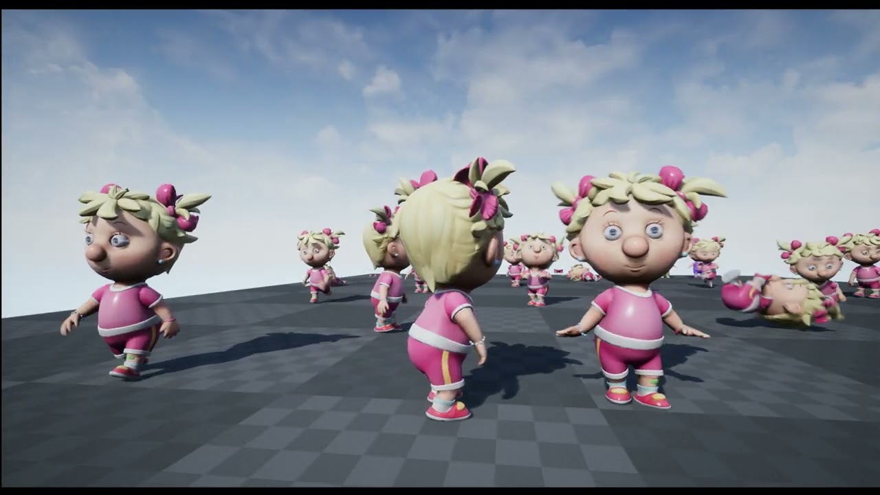 Girl unreal unity 19 animations rig in maya 3D Model