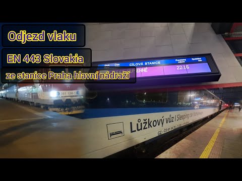 Odjezd vlaku EN 443 Slovakia ze stanice Praha hlavní nádraží