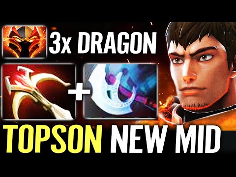 🔥 TOPSON 3x Dragon Knight NEW MID — Manta + Daedalus Moonshard Forgotten Hero Dota 2 Pro
