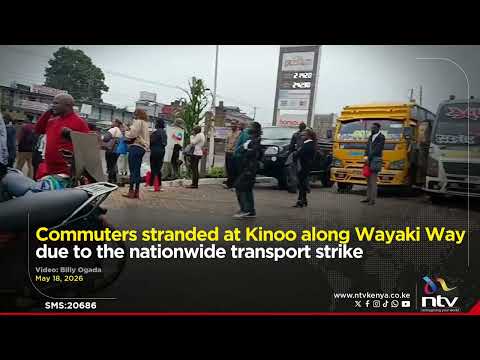 Commuters stranded at Kinoo along Wayaki Way due to the nationwide transport strike