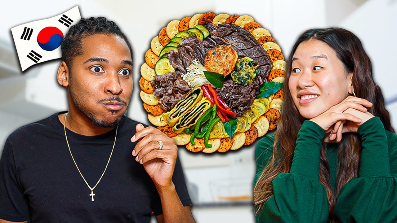 My Husband Tries My KOREAN Charcuterie Board