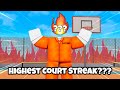 Trying To Get The Highest Court Streak In Roblox Basketball Legends