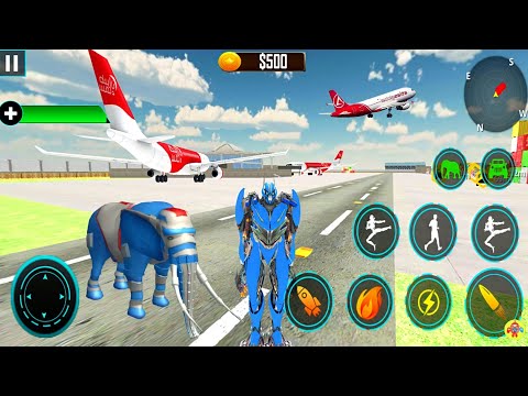 Fil Robot Araba Oyunları #4 - Optimus Elephant Robot Car Transformation - Android Gameplay