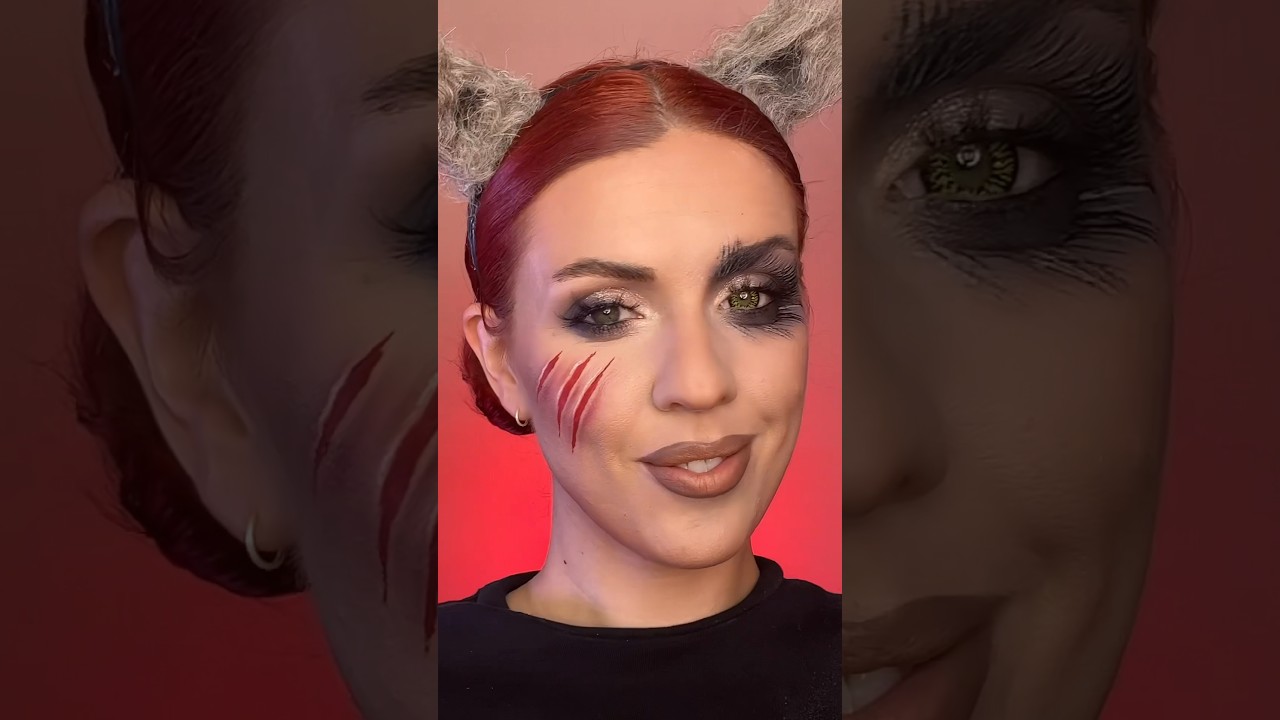Beginner level Warewolf makeup tutorial! 🐺 #easyhalloweenmakeup #halloweenmakeuptutorial #warewolf