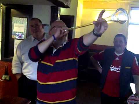 Howards Yard of Ale in The Alexandra Hotel Hindley Green with funny end and reaction