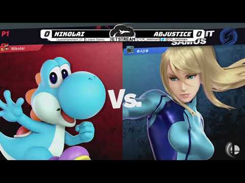 Quarantainment 21 Losers Semis - Nikolai (Yoshi, Ness) Vs. ABjustice (ZSS) Smash Ultimate - SSBU