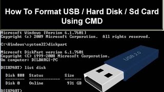 How To Format USB/SD Card/Hard Disk Using CMD - Best Method Ever