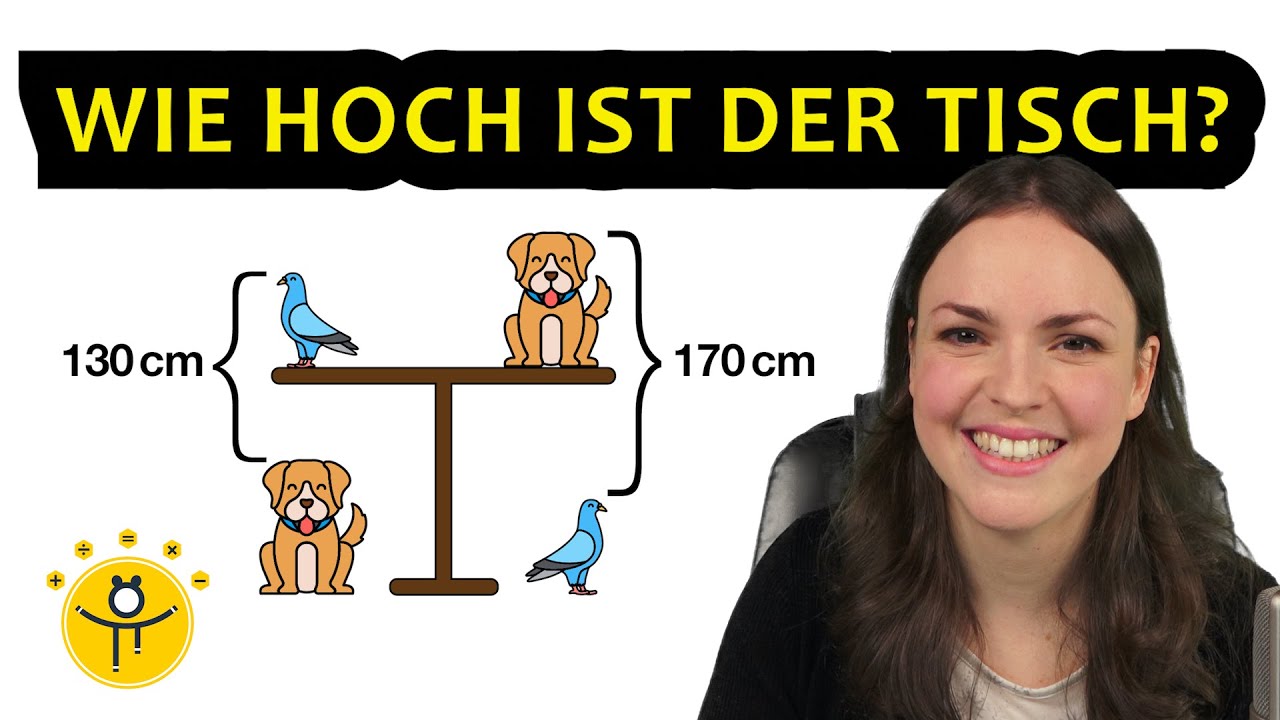 Mathe RÄTSEL Tiere – Wie hoch ist der Tisch