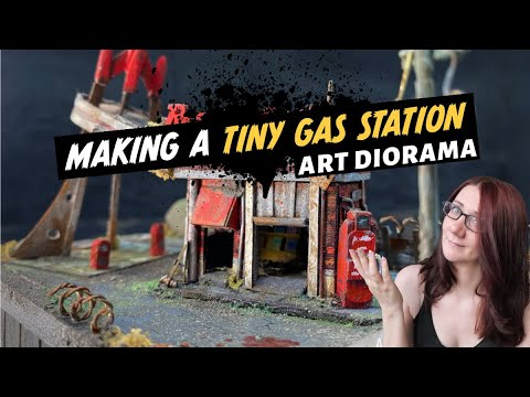 Red Rocket Gas Station - Art Diorama