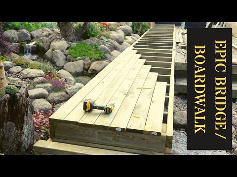 Epic wooden bridge and boardwalk
