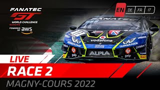 LIVE | Race 2 | Magny Cours | Fanatec GT World Challenge Powered by AWS 2022 (English)