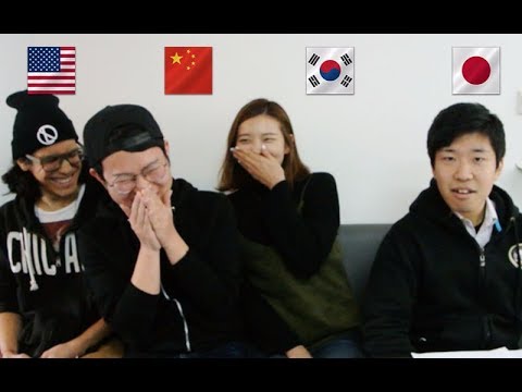 爆笑！中日韩英四语大PK！Funny Chinese English Korean Japanese comparison video