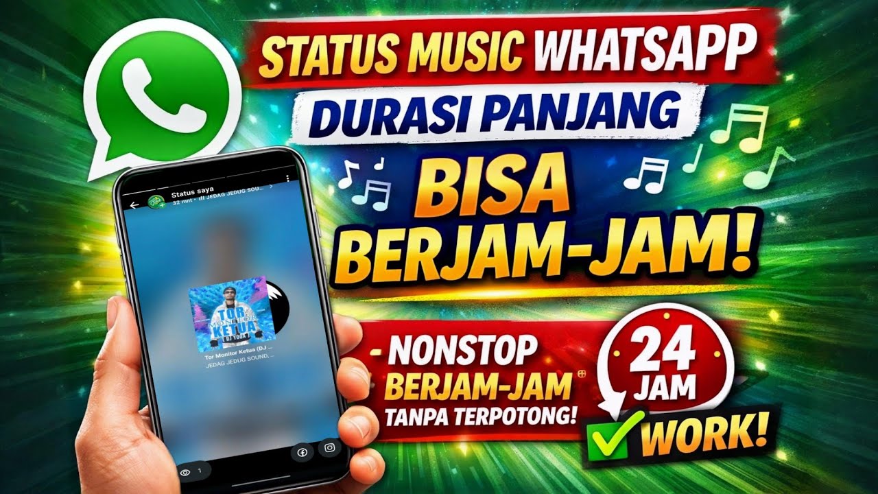 Cara Terbaru Membuat Status Music WhatsApp Durasi Panjang 