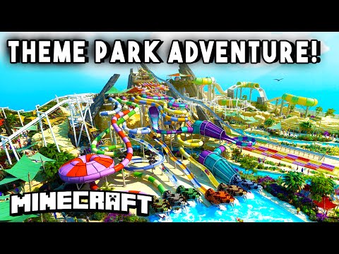 THEME PARK ADVENTURE [Ep5] (Rollercoasters, Minigames, PVP & More!) - Minecraft Maps