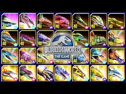 ALL LEGENDARY AQUATICS MAX LEVEL 40 UNLOCKED (JURASSIC WORLD)