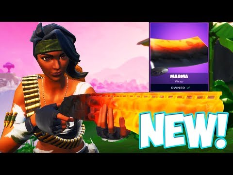 the NEW MAGMA WRAP GAMEPLAY in FORTNITE (Fortnite Item Shop Today - Animated Magma Wrap)