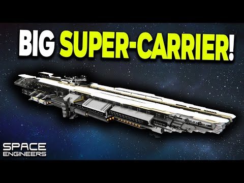 MASSIVE Supercarrier In Space Engineers That Can LAND!
