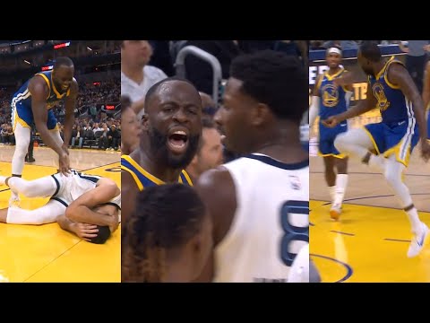 Draymond tells Jaren Jackson Jr to shut up after flagrant and trolls after missed FT's