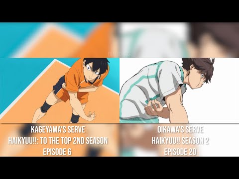 Kageyama's Serve vs Oikawa's Serve | Haikyuu!! Top The Top!! Season 2 vs  Haikyuu!! Season 2