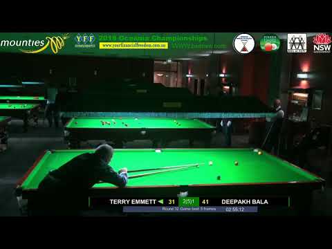 Terry Emmett Vs Deepak Lai Bala 2018 Oceania Snooker Championship