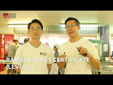 Chinese students learn Barista course at Auckland Institute of Studies, New Zealand