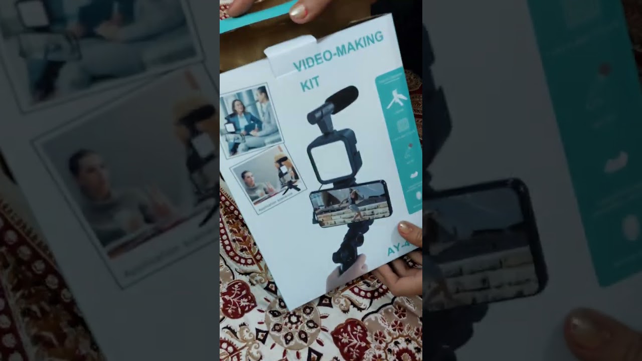 YouTube vlogging kit camera phone tripod led light selfie stick and microphone | #shorts #short