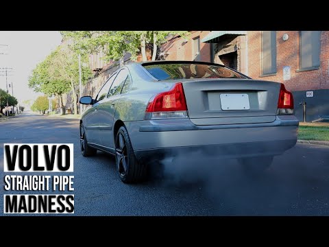 Volvo S60 2.4T Full 3" Straight Pipe Exhaust Sound | Aggressive Revs & Launches
