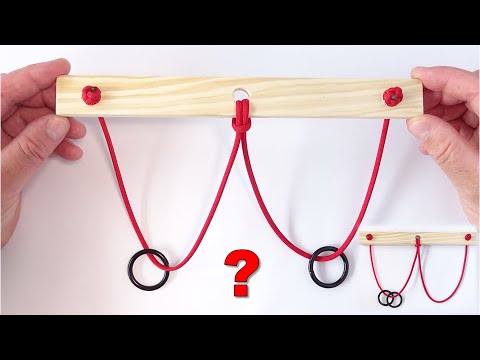 Impossible Japanese Rope and Ring Puzzle - How to Make and Solve - Paracord Diamond knot Version