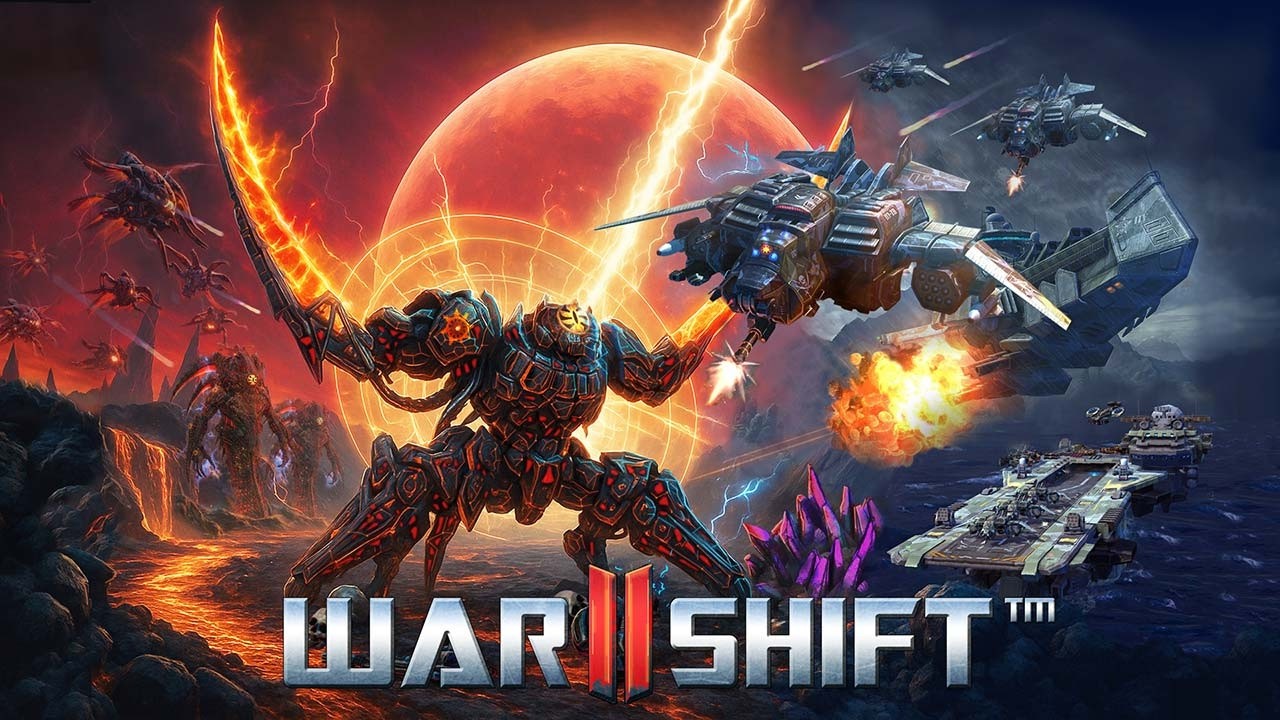 Promotional image showing a hero leading an army through a futuristic conflict