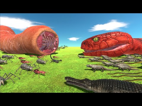 Who is The Boss - Giant Worm or Titanoboa? | Animal Revolt Battle Simulator