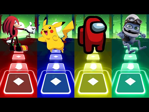 Knuckles vs Pikachu vs Among Us vs Crazy Frog - Tiles Hop