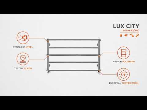 Водяной полотенцесушитель Mario Люкс Сити 1.1.5801.01.P (4820111354528, 500x830, хром/сатин/белый глянец/черный матовый/золото/бронза)