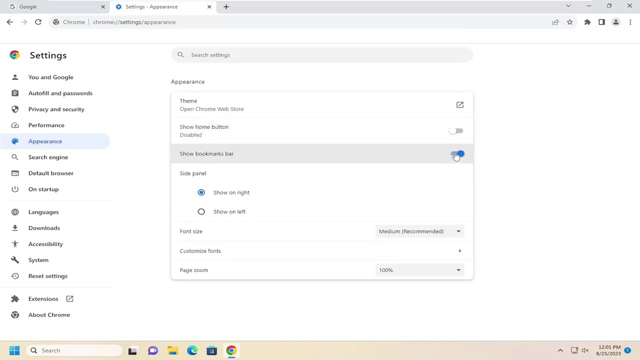 How To Show Or Hide The Google Chrome Bookmarks Bar In Windows Pc ...