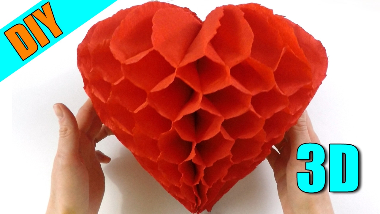 Come fare Cuore 3D | Decorazione per San Valentino fai da te