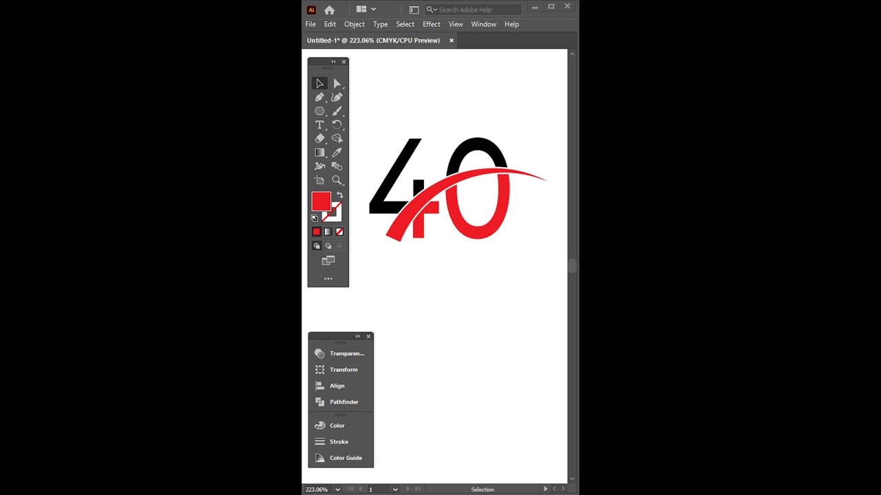 Illustrator Tutorial | Number 40 Logo Design | How to make logo design in Adobe Illustrator CC