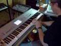 Donovan Hill records keyboard overdubs on "Beautiful."