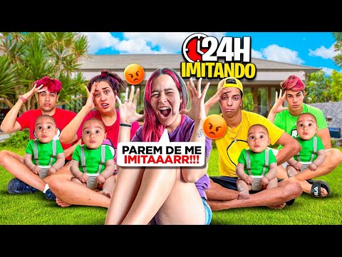 24 HORAS IMITANDO MINHA IRMÃ *Ela surtou?