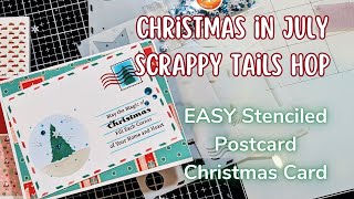 EASY Stenciled Postcard Christmas Card | Scrappy Tails Crafts