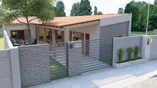 Casa em L de Baixo Custo com Varanda e Área Gourmet | 3 Quartos | Terreno 10x20m | P179.2