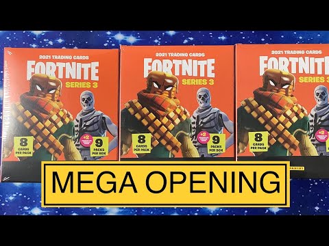 Panini Fortnite Series 3 ( 3 x Mega Packs Opened with Ice Cards )