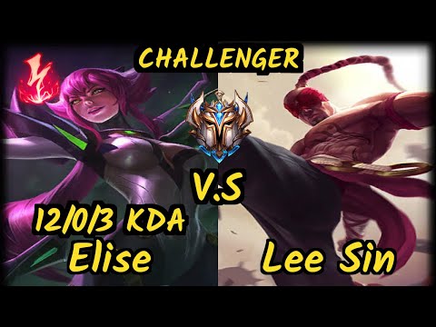 ESG Agurin (ELISE) vs LEE SIN - 12/0/3 KDA JUNGLE CHALLENGER GAMEPLAY - EUW