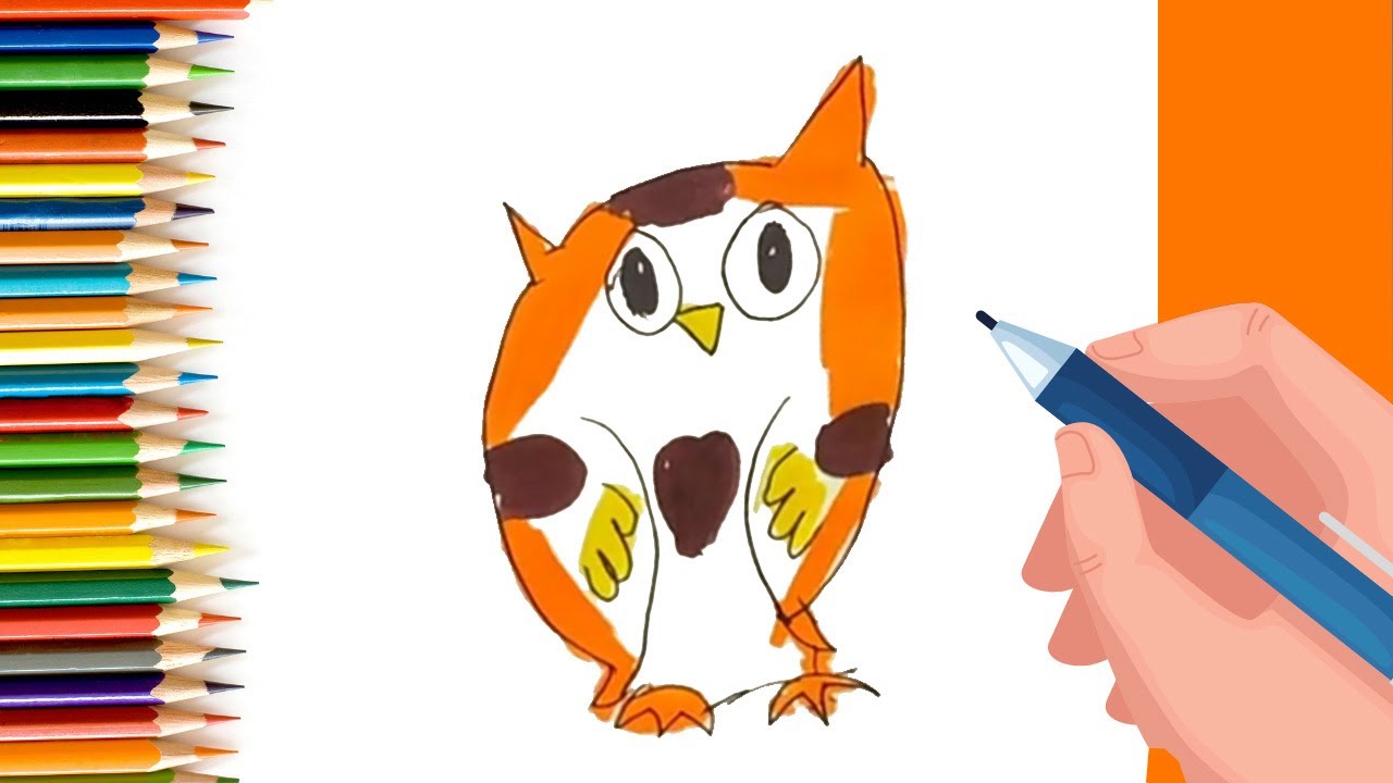How to draw an Owl for Kids