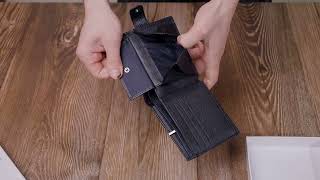 Горизонтальное портмоне для мужчин из натуральной кожи ST Leather 22459 черный